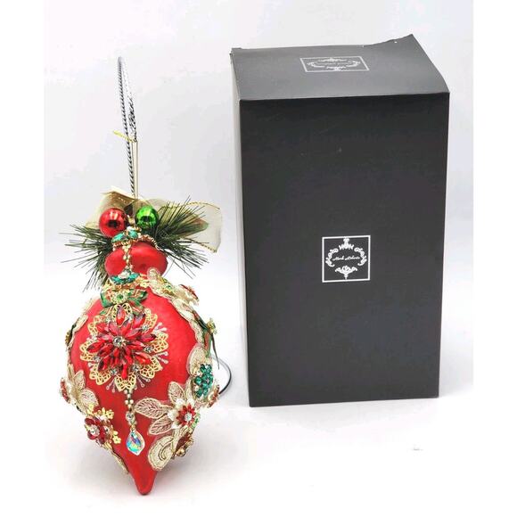 Mark Roberts Christmas 2024 King's Jewel Fancy Finial Ornament 8" Red Frosted - Picture 2 of 16